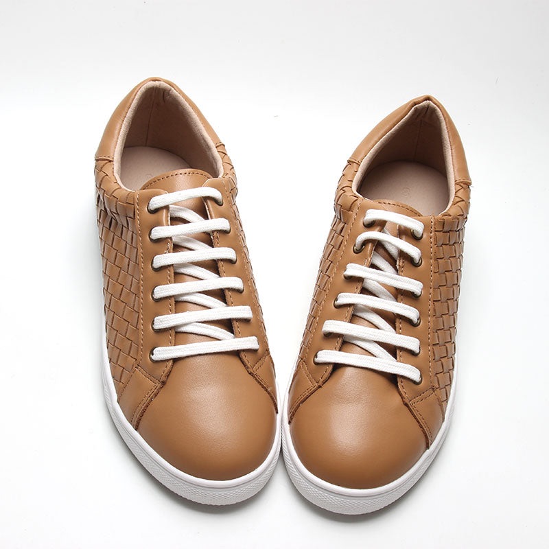 New In Box Leather Woven Sneaker| Color Rust | Women — image 5 of 8
